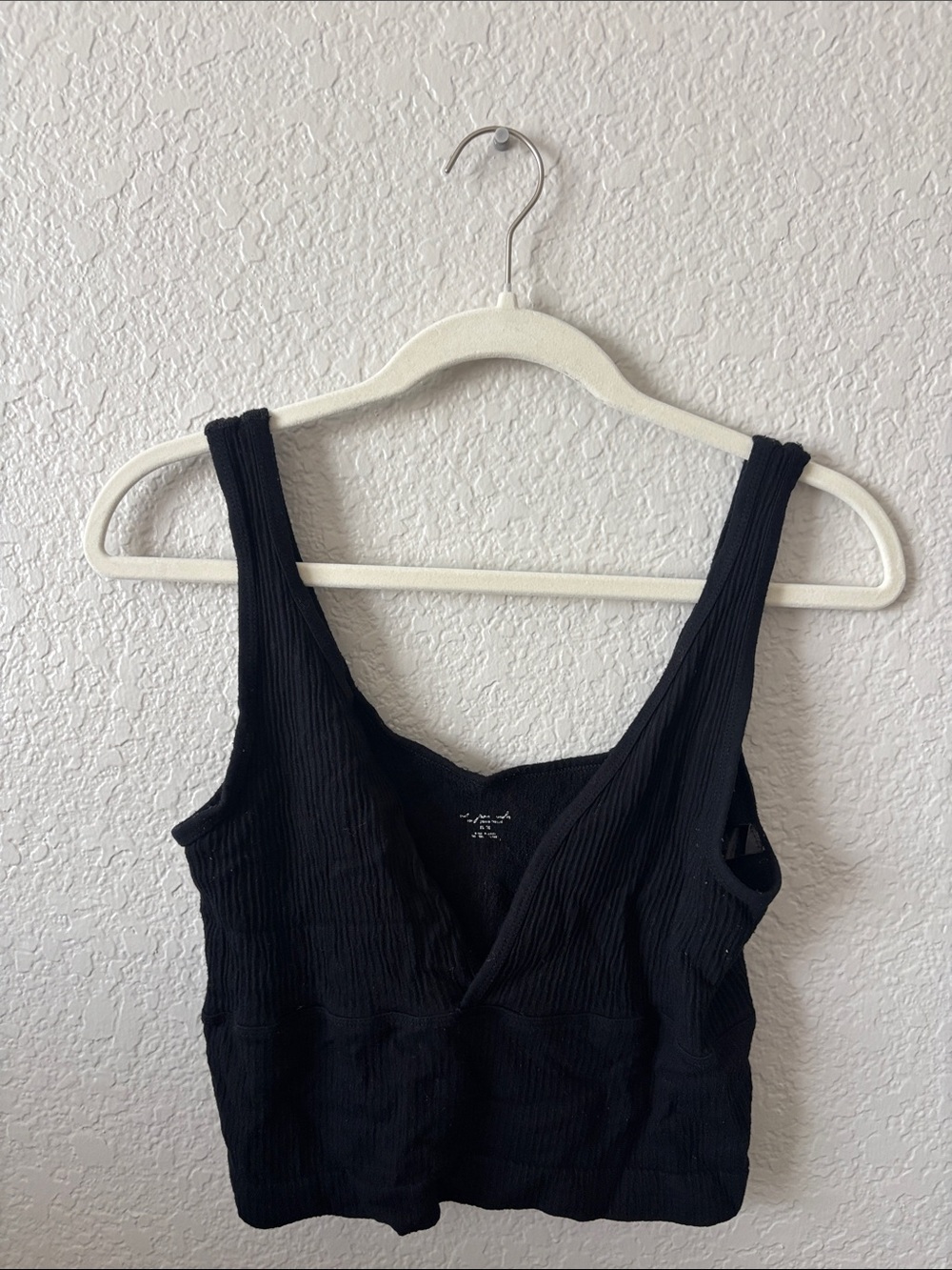 Urban Outfitters Black Ribbed Crop Tank Top